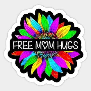 Free Mom Hugs Gay Pride LGBT Daisy Hippie Sticker